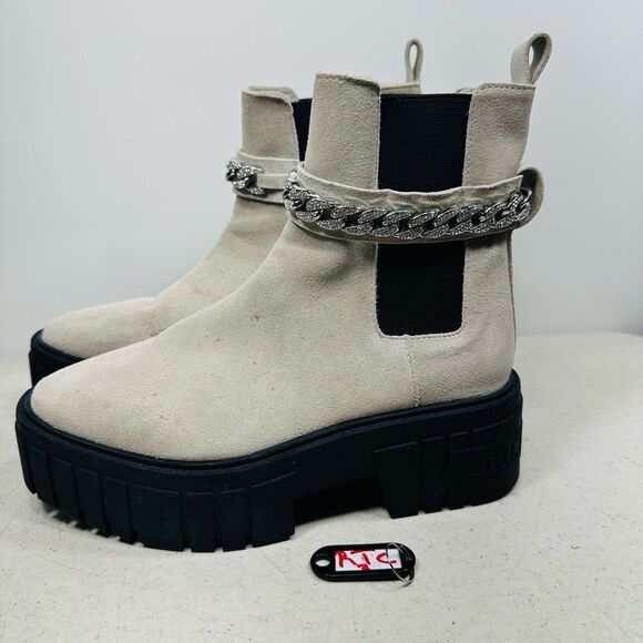 Karl Lagerfeld Riza Chain Chelsea Boots Women’s Booties 6.5 - Picture 1 of 7